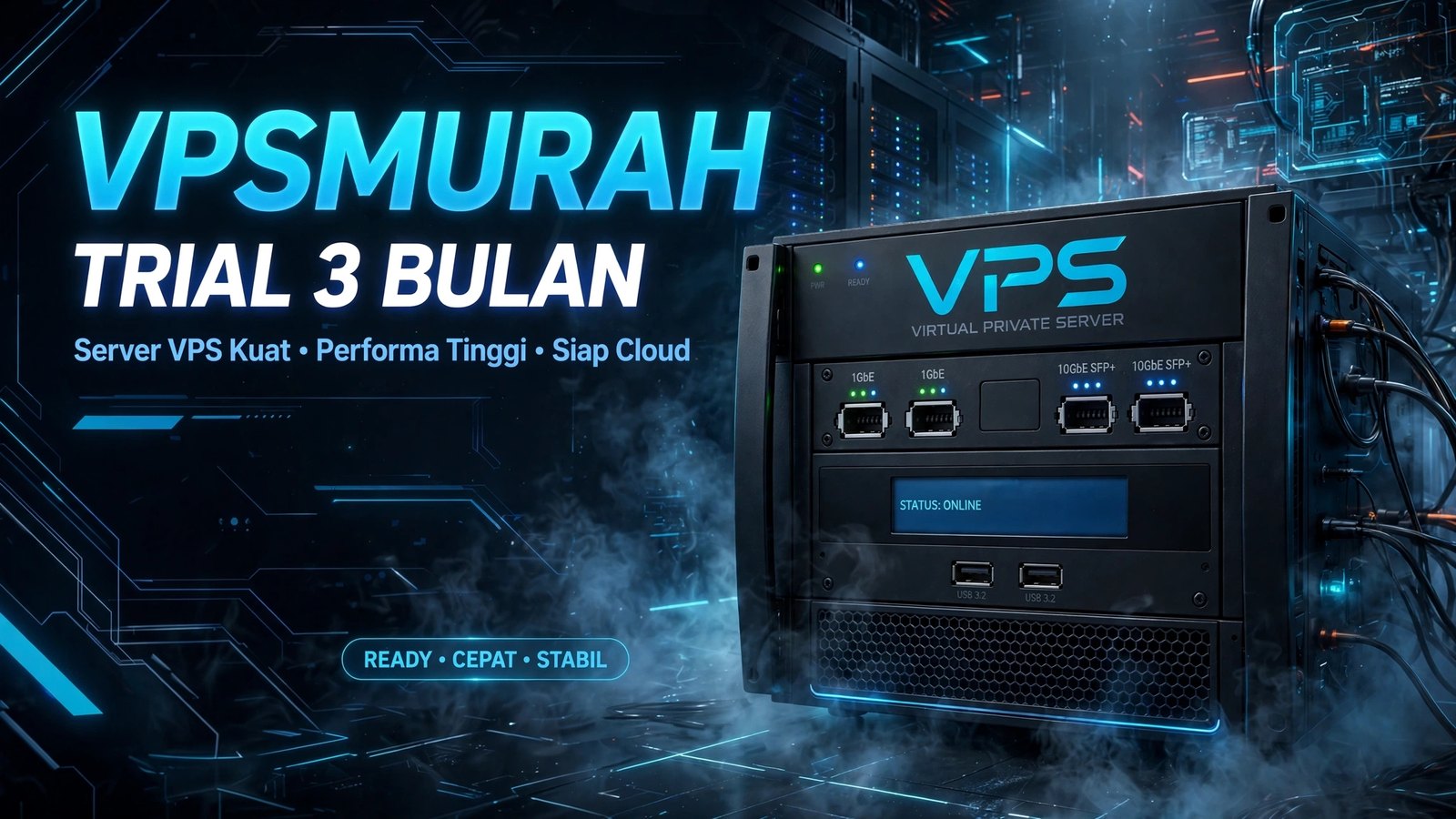 VPSMURAH - Trial 3 Bulan. Server VPS Kuat, Performa Tinggi, Siap Cloud. Ready, Cepat, Stabil.